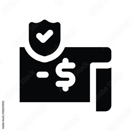 financial insurance icon. vector glyph icon for your website, mobile, presentation, and logo design.