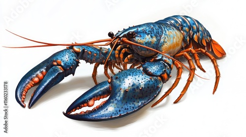 A Detailed Illustration of a Blue Lobster