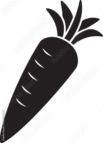 PrintWhole carrot vegetable vector and silhouette. Carrot with leaves clipart. Transparent background.with ornament in flat design