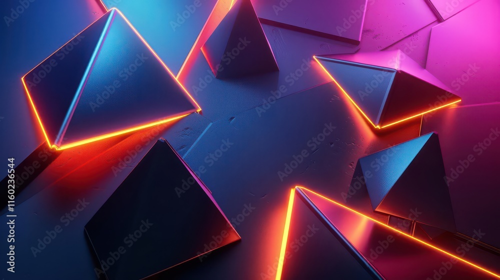 custom made wallpaper toronto digitalVibrant Geometric Symphony. Abstract lighting and design concept