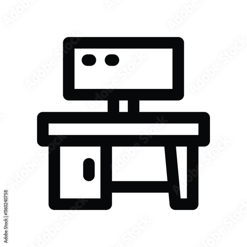 desk icon. vector line icon for your website, mobile, presentation, and logo design.