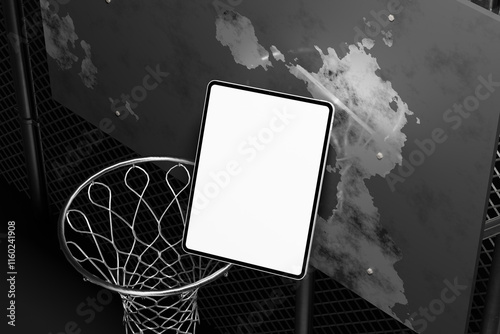 Industrial Tablet Mockup with Fencing and Structural Elements