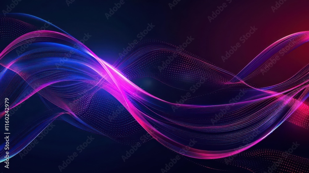 Naklejka premium Cosmic Overture. A mesmerizing blend of fractal art and neon visuals