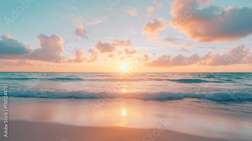 Serene Sunset at Tropical Beach Paradise