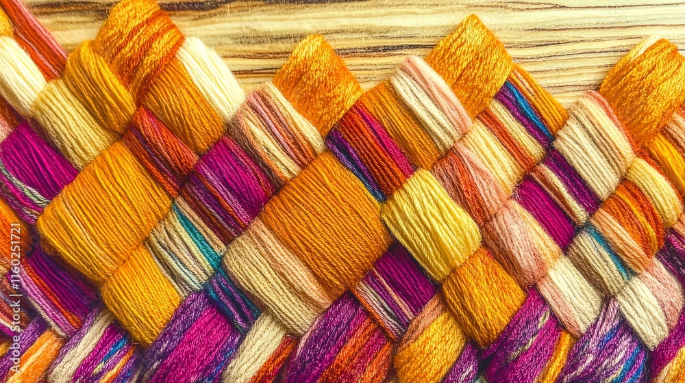 A vibrant arrangement of colorful yarns, showcasing various textures and hues for crafting. A vibrant arrangement of colorful yarns, showcasing various textures and hues for crafting.