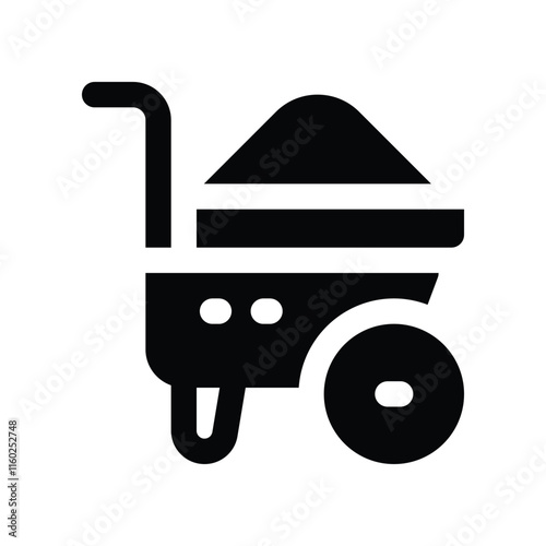 wheelbarrow icon. vector glyph icon for your website, mobile, presentation, and logo design.