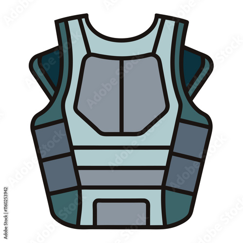 Body Armor flat style vector isolated illustration white background