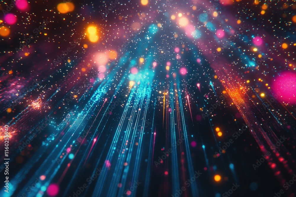 Obraz premium Colorful lights in a dark room