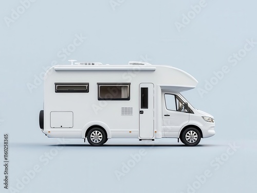 An RV blueprint with a convertible rear section for use as a cargo or sleeping area
