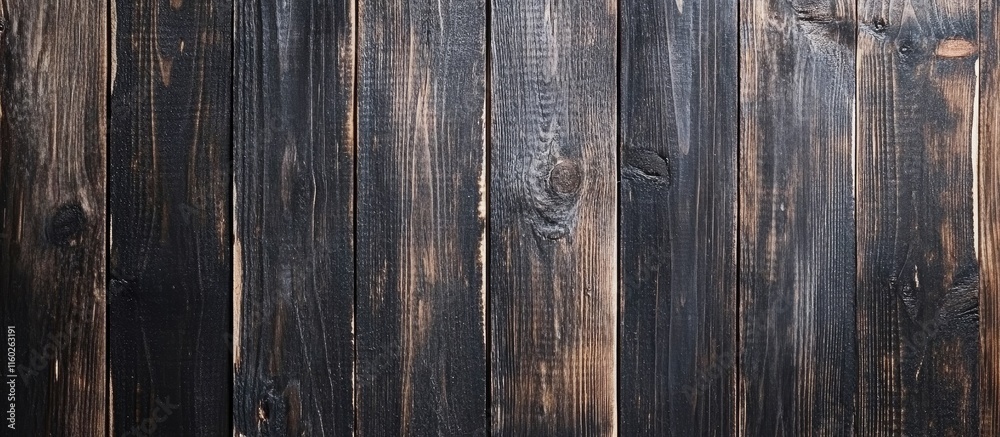 Natural dark wood planks texture background with blank space for text suitable for rustic or organic themed designs and projects