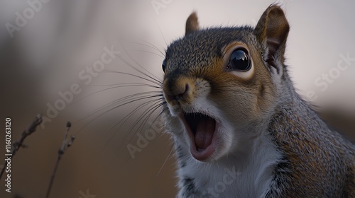 Astonished Squirrel Close-up: A Wildlife Portrait photo