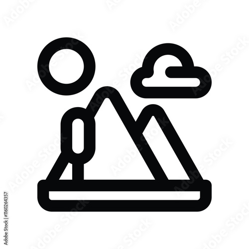 mountain icon. vector line icon for your website, mobile, presentation, and logo design.