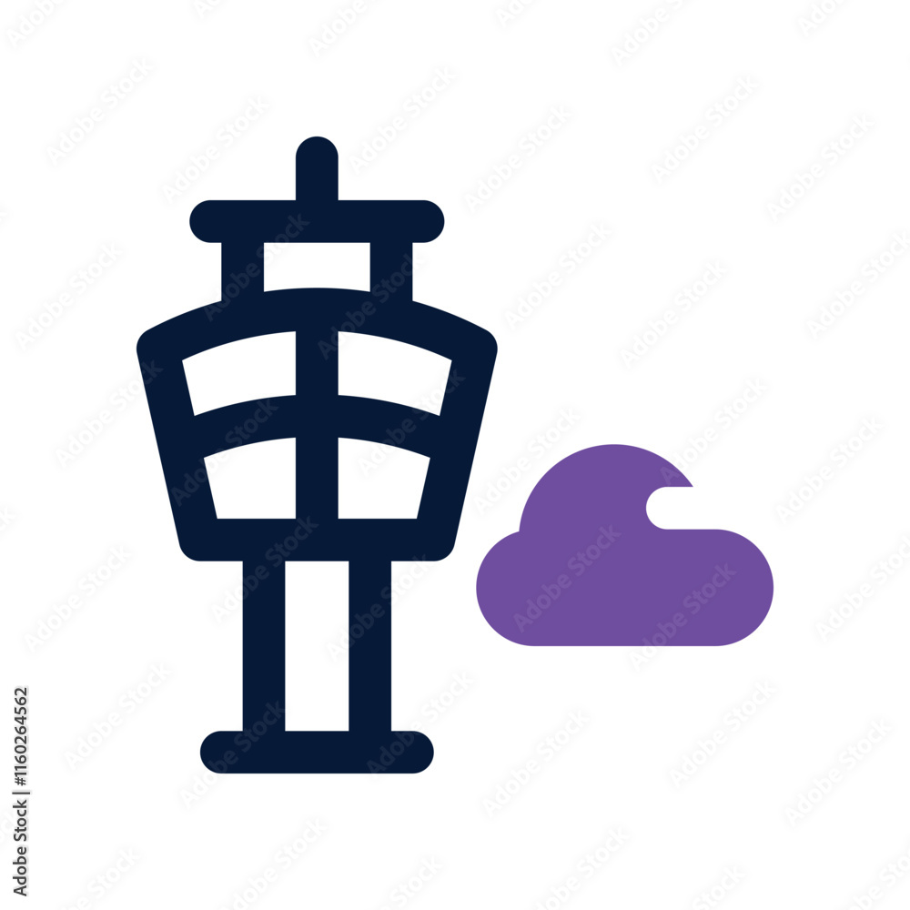 control tower icon. vector dual tone icon for your website, mobile, presentation, and logo design. control tower icon. vector dual tone icon for your website, mobile, presentation, and logo design.