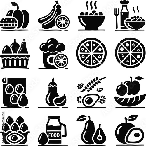 set of food icons