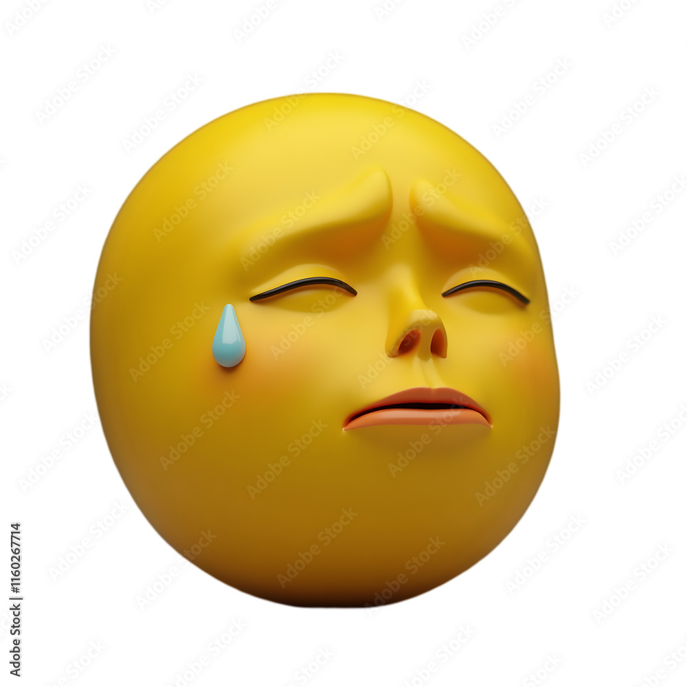 Fototapeta premium 3D Rendered Emoji Showing Sadness with Tears