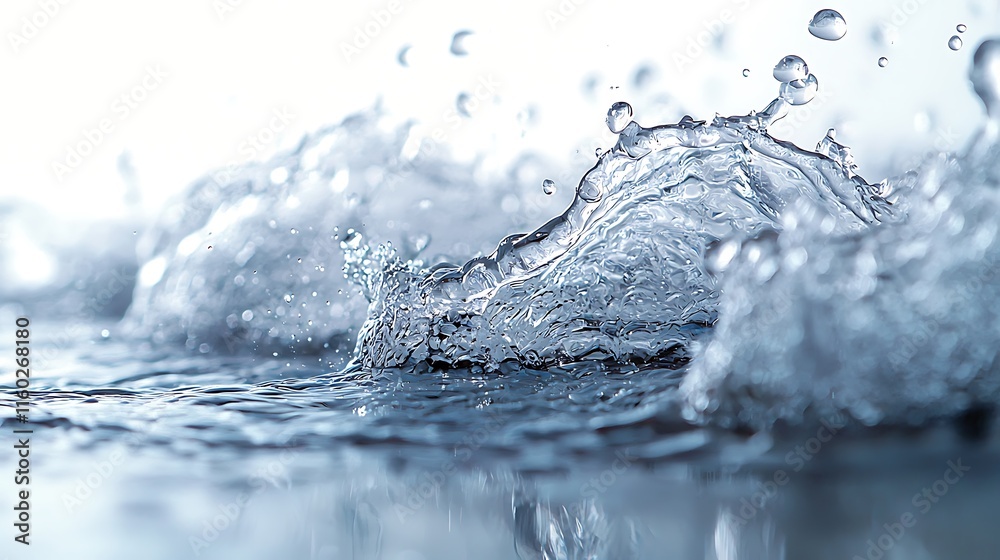 Water droplets splashing creating a dynamic wave Water droplets splashing creating a dynamic wave