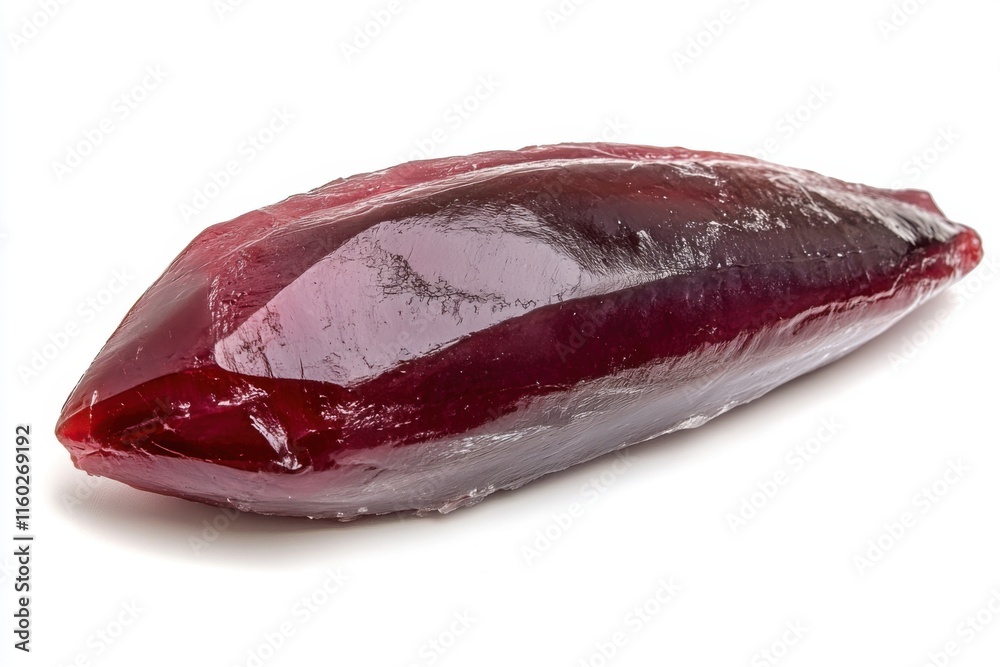 A Close-up View of a Single, Raw Tuna Fillet Glistening with Freshness, Ready for Culinary Delights A Close-up View of a Single, Raw Tuna Fillet Glistening with Freshness, Ready for Culinary Delights