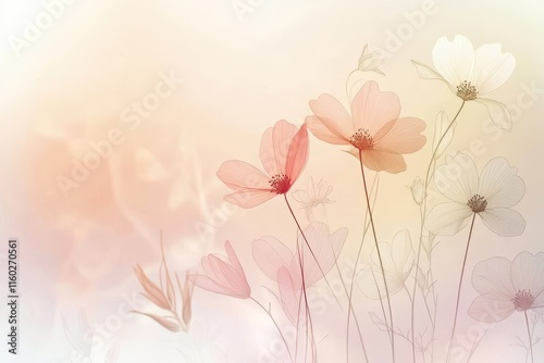 Delicate Pink and White Flowers on a Soft Background