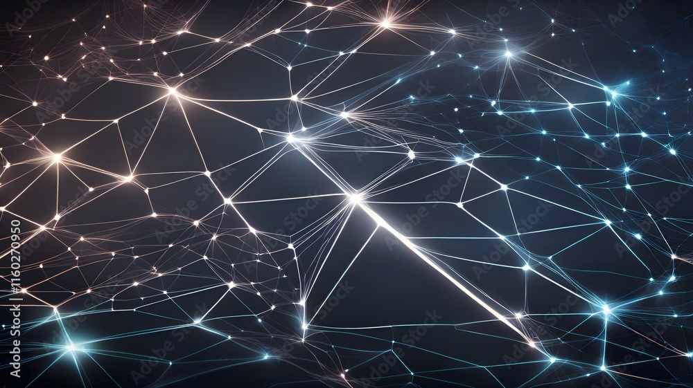 Fototapeta premium Futuristic Abstract Background with Luminous Mesh-Like Digital Grid