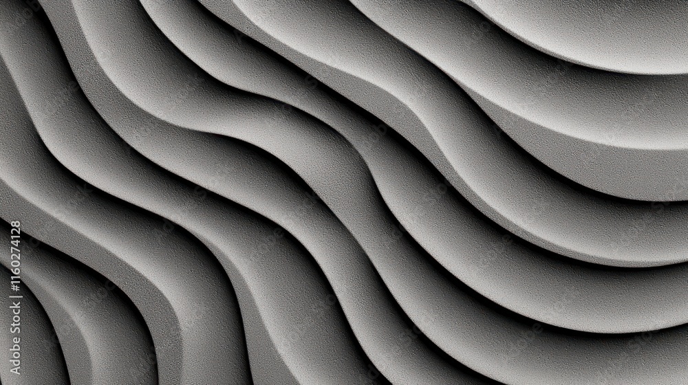 Obraz premium Abstract Gray Waves Flowing in Smooth Undulating Patterns for Modern Design Background
