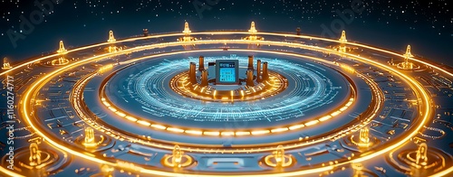 Energy Monitoring Double Exposure, Futuristic Double Exposure Design of a Remote Energy Monitoring System Featuring Advanced Technology and Digital Interfaces in a Sci-Fi Environment