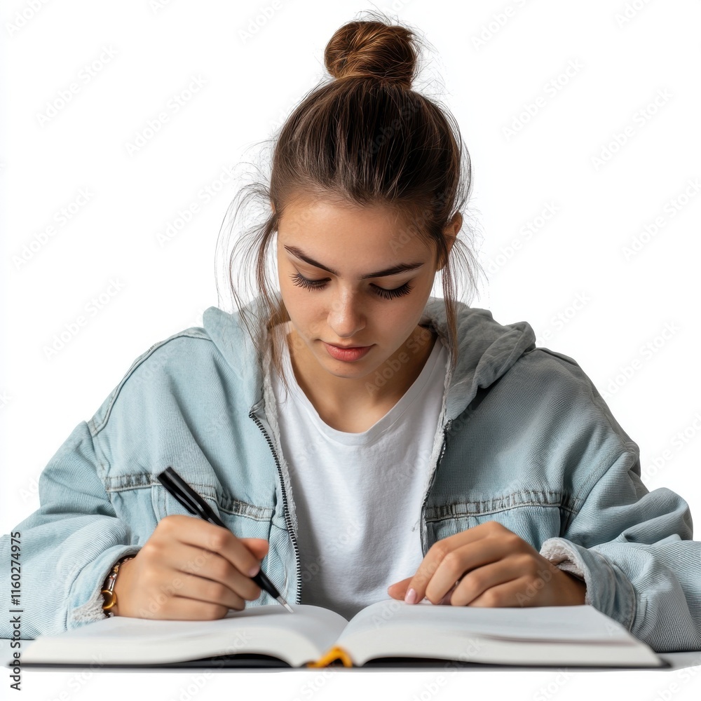 female university student highlights key points female university student highlights key points