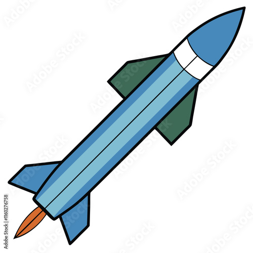 missile systems flat style vector isolated illustration white background