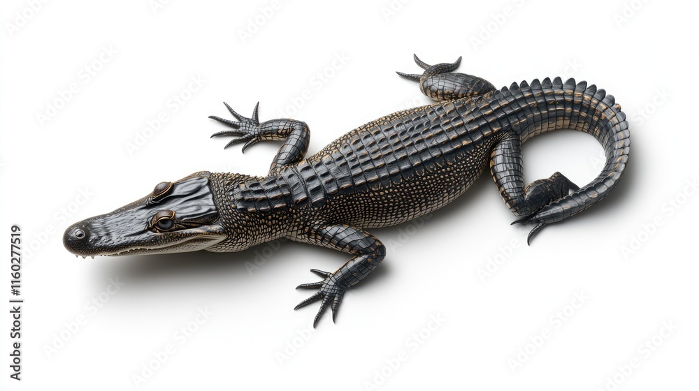 Naklejka premium American Alligator Reptile Isolated on White