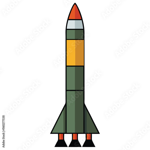 missile systems flat style vector isolated illustration white background