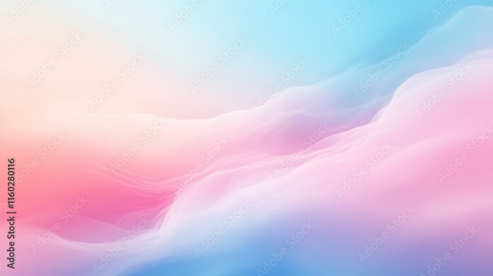 Pastel pink and blue abstract waves, serene and calming gradient Pastel pink and blue abstract waves, serene and calming gradient