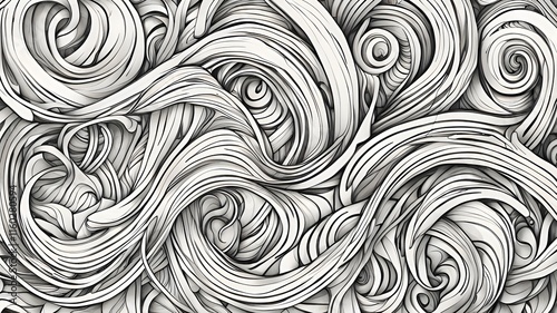 Intricate Abstract Doodle Featuring Looping and Intertwined Lines