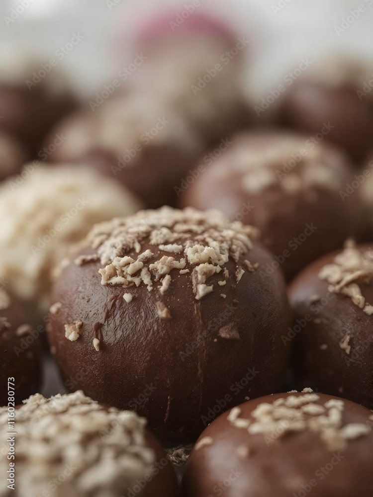 Close up of gourmet chocolates with depth of field