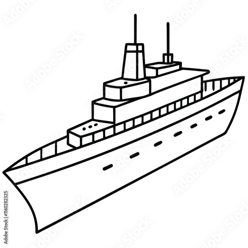 Ship flat style vector isolated illustration white background