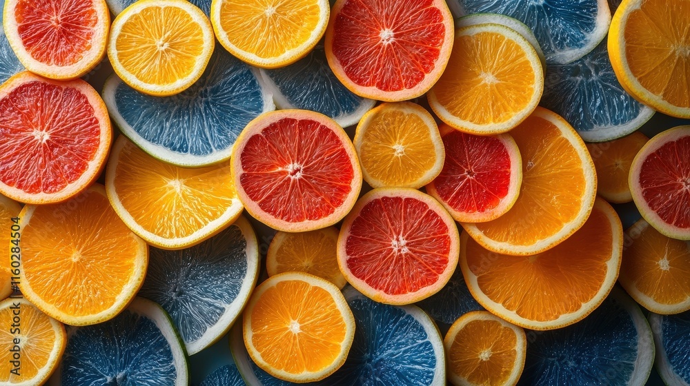 Colorful sliced fruits arranged in a vibrant pattern. Colorful sliced fruits arranged in a vibrant pattern.