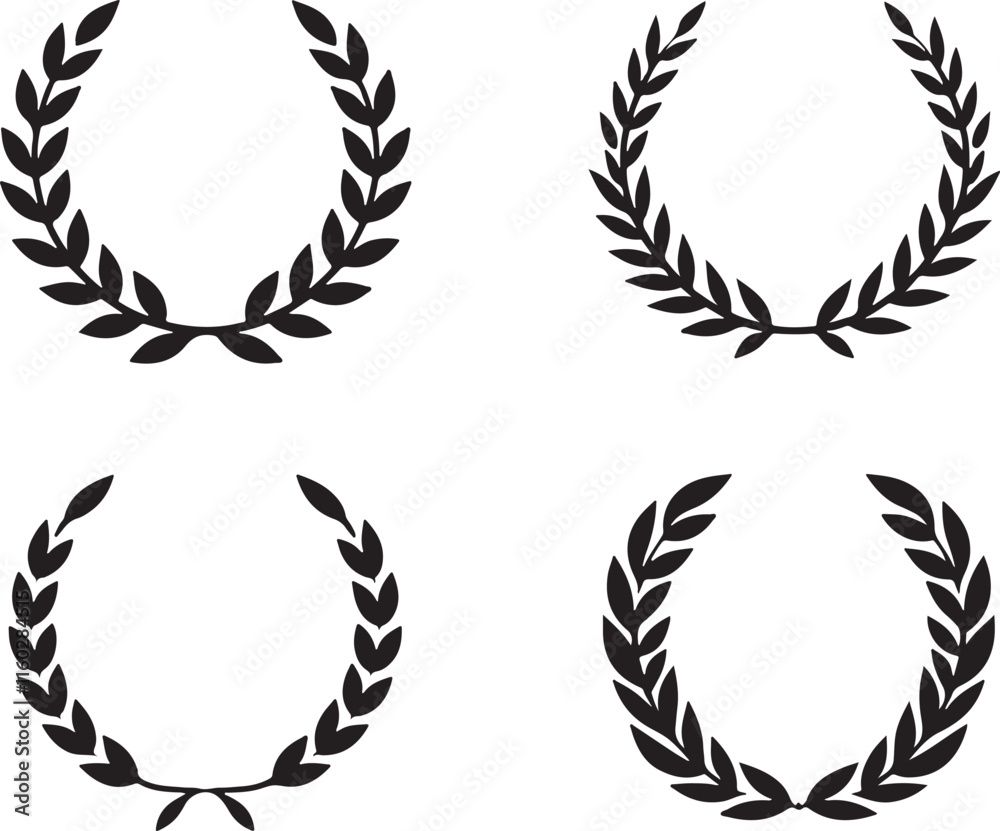 Circular laurel foliate vector icon Circular laurel foliate vector icon