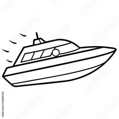 speed boat flat style vector isolated illustration white background