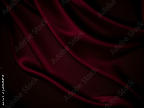 Dark deep burgundy silk satin velvet fabric abstract background