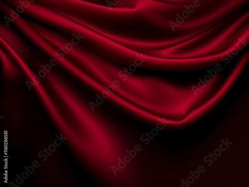 Dark deep burgundy silk satin velvet fabric abstract background