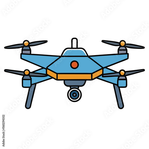 Unmanned Aerial Vehicles flat style vector isolated illustration white background