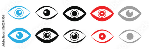 Eye icon set. vector illustration