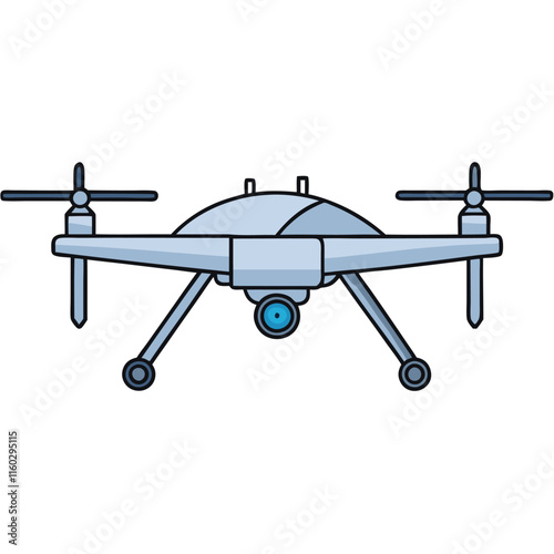 Unmanned Aerial Vehicles flat style vector isolated illustration white background