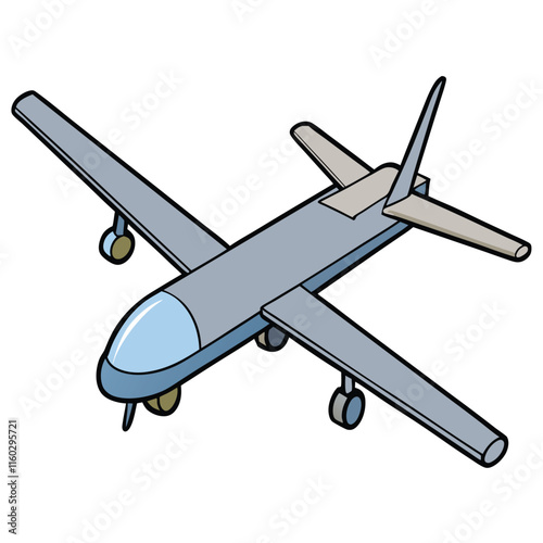 Unmanned Aerial Vehicles flat style vector isolated illustration white background