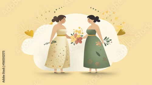 Romantic Lesbian Wedding Silhouette