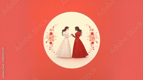Romantic Lesbian Wedding Silhouette