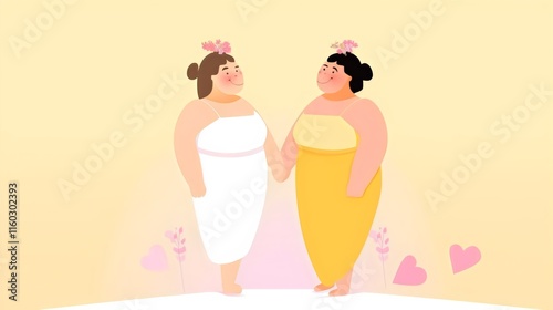 Romantic Lesbian Wedding Silhouette