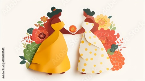 Romantic Lesbian Wedding Silhouette