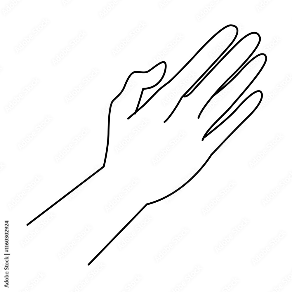 Obraz premium Hand Gestures Thin Line Icons