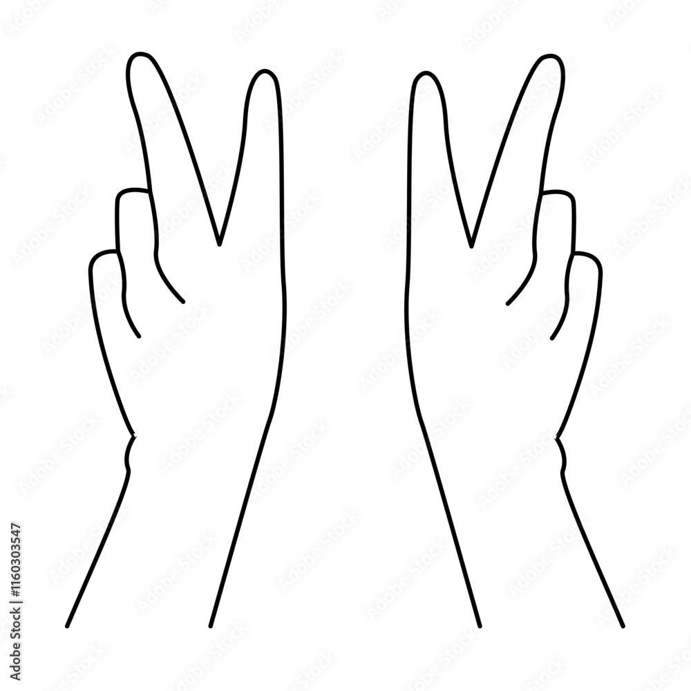 Hand Gestures Thin Line Icons Hand Gestures Thin Line Icons