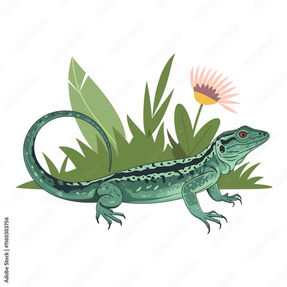 Fototapeta premium lizard illustration isolated on white background