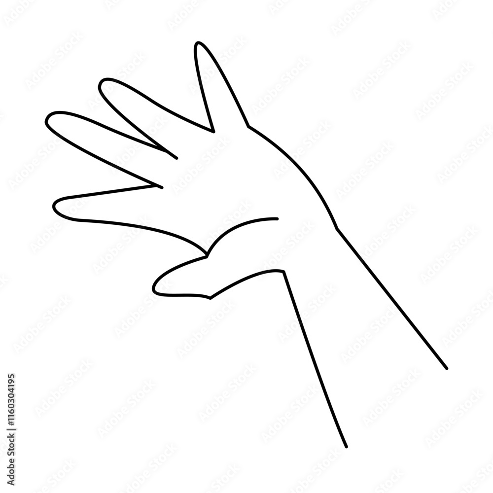 Obraz premium Hand Gestures Thin Line Icons